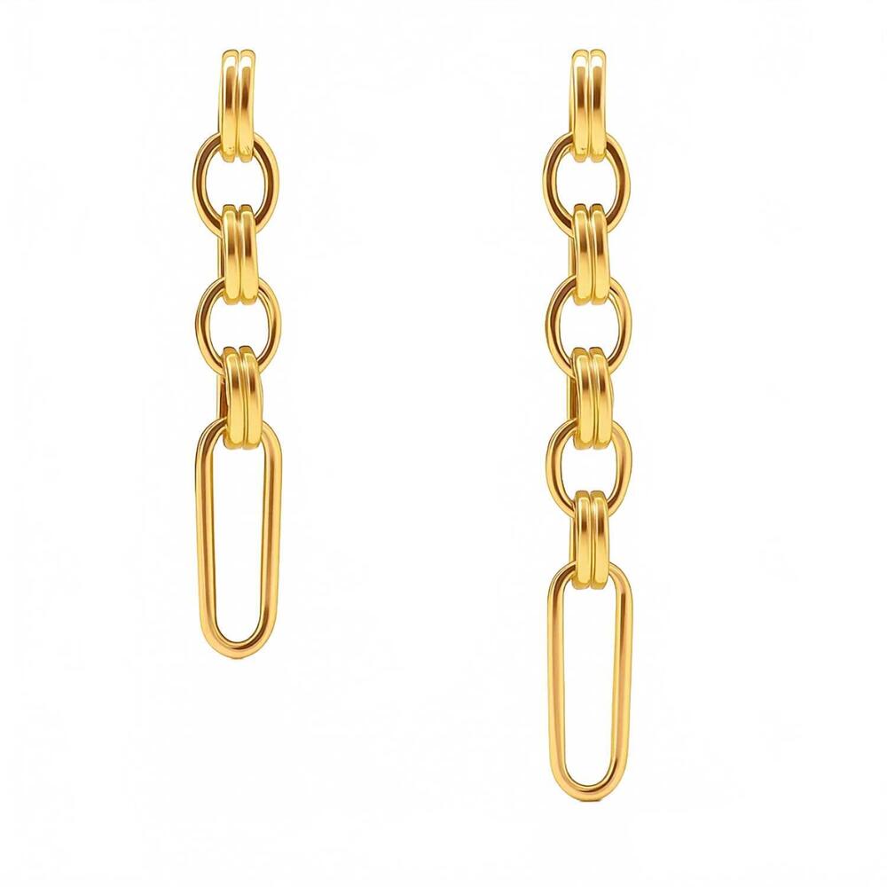 NEW ELLIE VAIL women's antonia asymmetrical drop chain earring in gold